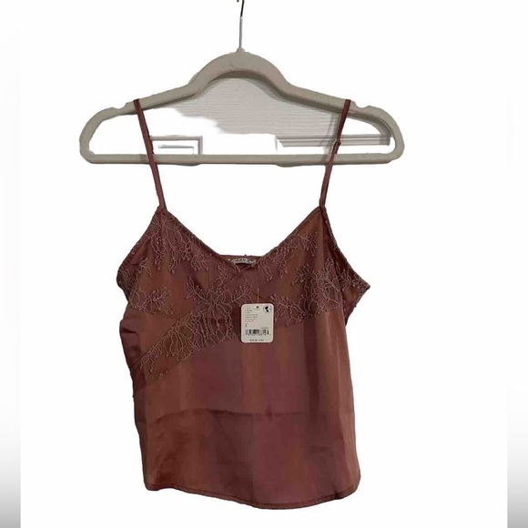 Free People NWT Intimately Satin Lace Cami Size small in Smoke Rose - Picture 2 of 4